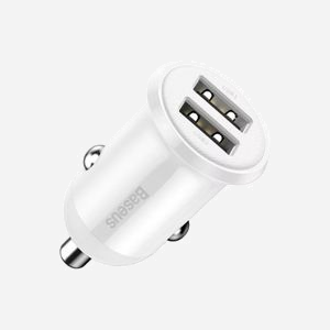 Baseus CCALLP-02 Chargeur Auto Allume-cigare Universel 2 Ports USB 2.0 5V/2.4A ABS+PC, Protection Surtension/Surchauffe/Court-circuit - Miniature 1