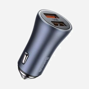 Baseus CCJD-A0G Chargeur Auto Universel 40W Gris - Allume-cigare 2 Ports USB-A 3.2 Gen 1 (3.1 Gen 1) Charge Rapide 5V/3A 9V/2A 12V/1.5A 12-24V