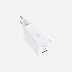 Baseus CCGP120202 Chargeur Secteur Intérieur 65W Blanc - 1x USB-C Power Delivery + 2x USB-A Quick Charge 3.0 - Compatible Secteur et USB - Miniature 2