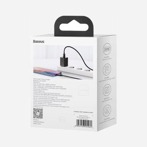 Baseus CCSUPJ01 Chargeur Secteur Universel Noir - Port USB Type-C 30W, 100-240V, Charge Rapide, Intérieur, Polycarbonate, 78x34x28mm, 57g - Miniature 2