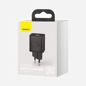 Baseus CCSUPJ01 Chargeur Secteur Universel Noir - Port USB Type-C 30W, 100-240V, Charge Rapide, Intérieur, Polycarbonate, 78x34x28mm, 57g - Miniature 3