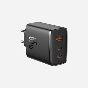 Baseus Chargeur Secteur Universel 3 Ports (2x USB-C 65W Power Delivery 3.0, 1x USB-A 30W Quick Charge 3.0/2.0) Noir - Protection Surtension/Sous-tension 110-240V - Miniature 5
