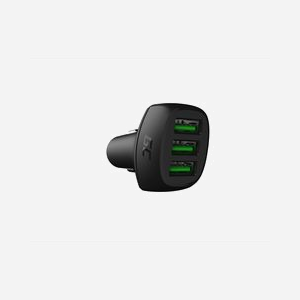 Green Cell CADGC01 Chargeur Allume-Cigare Universel 3x USB 2.0 Ultra Charge 18W 12/24V avec Protections Surtension/Surcharge Noir