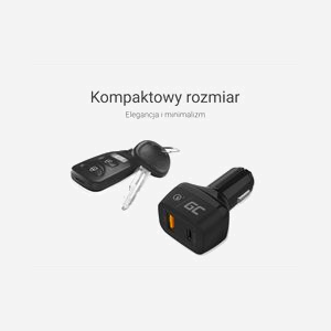 Green Cell CAD33 Chargeur Allume-cigare Universel Noir 42W, USB-A 3.2 Gen 1 + USB-C, Quick Charge 3.0, 12/24V, Protections Court-circuit. - Miniature 3