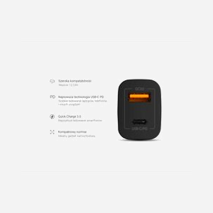 Green Cell CAD33 Chargeur Allume-cigare Universel Noir 42W, USB-A 3.2 Gen 1 + USB-C, Quick Charge 3.0, 12/24V, Protections Court-circuit. - Miniature 4