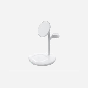 Green Cell MSST-GC-3IN1-W Chargeur Auto Sans Fil 15W pour Smartphone (MagSafe Compatible), Smartwatch, Casque - USB Type-C 20.5W Blanc - Miniature 1