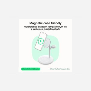Green Cell MSST-GC-3IN1-B Chargeur Auto Noir pour Casques, Smartwatch, Smartphones, Recharge Sans Fil 15W, USB Type-C, Compatible MagSafe, 9-12V, 20.5W - Miniature 5