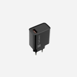 NATEC Chargeur Secteur Universel 18W Noir - USB-A 3.0 Quick Charge 3.0 - 5V/3A, 9V/2A, 12V/1.5A - 100-240V - Réf. NUC-2058 - Miniature 1