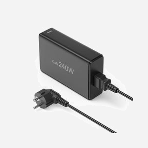 Hama Chargeur Secteur Multi-Ports USB 5 Sorties 240W Noir - 4x USB-C Power Delivery + 1x USB-A Qualcomm Quick Charge 3.0 - GaN - Protection Surcharge/Court-Circuit - Miniature 3