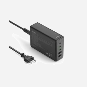 Chargeur secteur Hama 00201978 140W GaN, 5 ports USB (3 Type-C Power Delivery, 2 Quick Charge 3.0), Noir, protections surcharge/court-circuit, câble 1.5m - Miniature 2