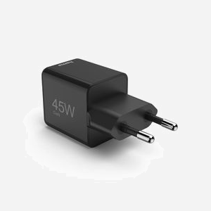 Hama Chargeur Secteur 45W USB-C Power Delivery 3.0/Quick Charge 3.0 Noir - 1 Port USB-C, GaN, 110-240V, Protection Surcharge/Court-circuit - Miniature 3