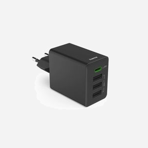 Hama 00201990 Chargeur Secteur 35W Noir - 1x USB-C Power Delivery 3.0 & Quick Charge 3.0 - 4 Sorties, Protections Surcharge/Court-Circuit - Miniature 2