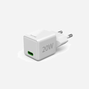 Hama Chargeur Secteur USB-C 20W Power Delivery / Quick Charge 3.0 Blanc - 1 Port, Protection Surcharge/Court-circuit, Entrée 100-240V, Ref. 00201980