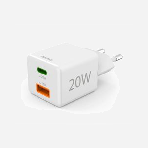 Hama Chargeur Secteur USB-C 20W Power Delivery & Quick Charge 3.0 (Ref: 00201991) - Compatibilité Casque, Smartphone, Tablette - Protection Surcharge/Court-circuit