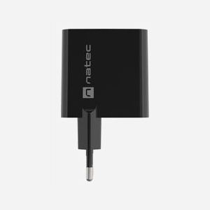 NATEC Chargeur Secteur Universel 65W GaN NUC-2145 : USB-A 3.2 Gen 1 + USB-C Power Delivery 3.0 / Quick Charge 3.0, 100-240V, Noir - Miniature 3