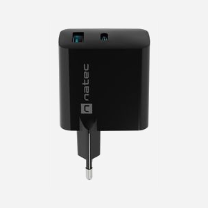 NATEC Chargeur Secteur Universel 65W GaN NUC-2145 : USB-A 3.2 Gen 1 + USB-C Power Delivery 3.0 / Quick Charge 3.0, 100-240V, Noir - Miniature 4