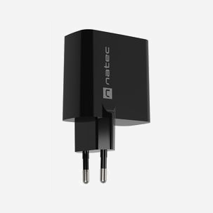 NATEC Chargeur Secteur Universel 65W GaN NUC-2145 : USB-A 3.2 Gen 1 + USB-C Power Delivery 3.0 / Quick Charge 3.0, 100-240V, Noir - Miniature 5