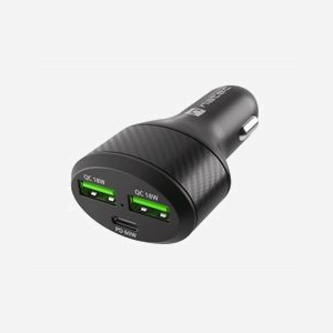 Chargeur Allume-Cigare Universel NATEC NUC-1981, 2x USB-A 3.2 Gen 1, 1x USB-C Quick Charge 3.0, Power Delivery 60W, 12-24V, Protection Surtension/Surintensité/Surchauffe - Miniature 1