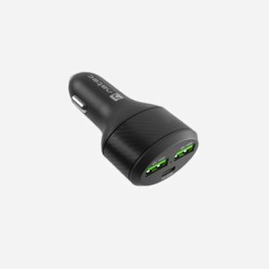 Chargeur Allume-Cigare Universel NATEC NUC-1981, 2x USB-A 3.2 Gen 1, 1x USB-C Quick Charge 3.0, Power Delivery 60W, 12-24V, Protection Surtension/Surintensité/Surchauffe - Miniature 3