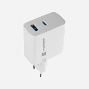 NATEC Chargeur Secteur Universel NUC-2144 Blanc - USB-C Power Delivery 3.0 & USB-A Quick Charge 3.0 65W GaN - PPS - Protection Surtension/Surintensité - Miniature 2