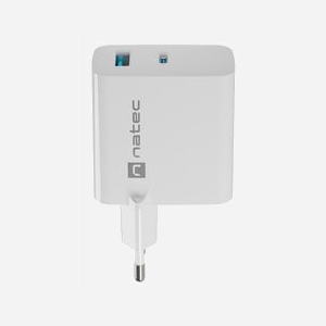 NATEC Chargeur Secteur Universel NUC-2144 Blanc - USB-C Power Delivery 3.0 & USB-A Quick Charge 3.0 65W GaN - PPS - Protection Surtension/Surintensité - Miniature 4