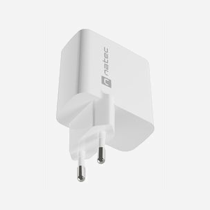 NATEC Chargeur Secteur Universel NUC-2144 Blanc - USB-C Power Delivery 3.0 & USB-A Quick Charge 3.0 65W GaN - PPS - Protection Surtension/Surintensité - Miniature 5