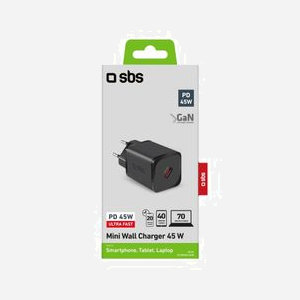 Chargeur Secteur USB-C SBS TETRGAN1C45W 45W Super Fast Charging 100-240V 5V/3A 9V/3A pour Casques, Ordinateurs Portables, Smartphones, Tablettes - Miniature 4