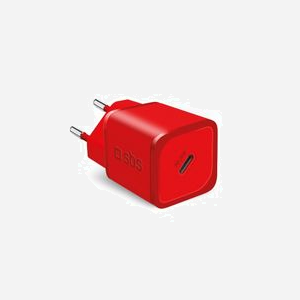 Chargeur Secteur USB-C SBS TETRGAN1C20R Rouge 20W Power Delivery (PD) GaN Compatible Smartphone/Tablette/Casque/Smartwatch 100-240V - Miniature 1