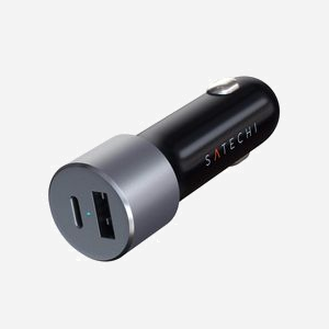 Chargeur Auto Universel Satechi ST-TCPDCCM Noir/Gris - USB-C 60W + USB-A 3.2 Gen 1 12W - Allume-cigare 12/24V - Charge Rapide - 72W Max - Miniature 2