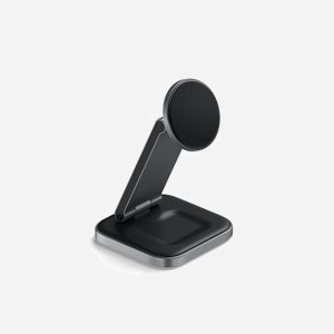 Satechi ST-Q31FM-EA : Chargeur USB-C & Sans Fil 15W pour Casques, Smartphones, Smartwatches - Compatibilité iPhone, Apple Watch, AirPods - Gris/Noir - Miniature 2