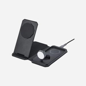 Urban Armor Gear SRGE Station de Charge 3-en-1 Noir/Gris Secteur 25W, compatible MagSafe, pour iPhone/AirPods/Apple Watch, câble USB-C 1.2m - Miniature 1