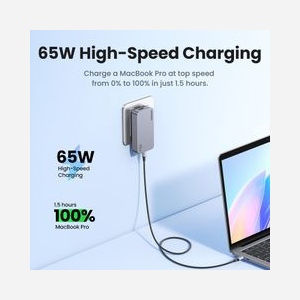 Ugreen Nexode Pro 65W GaN Travel Charger Intérieure - Chargeur secteur Ugreen 25356, alimentation 65 Watts, technologie GaN pour charge rapide et efficace. - Miniature 5
