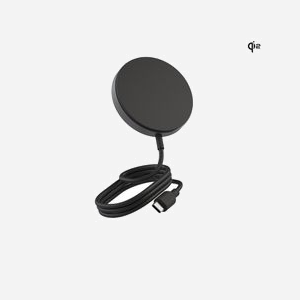 ZENS Chargeur Intérieur USB-C 15W Noir Qi2 Compatible Casque/Smartphone, Recharge Sans Fil & Rapide, Aluminium, câble 1m, 6cm Diamètre, 70g ZESC17B/00 - Miniature 1