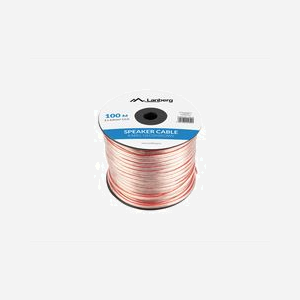 Câble Audio Lanberg SC-2X40-10CC-1000-TR 100m CCA Transparent, Diamètre 4mm, Poids 5.7kg, Conditionnement unitaire.