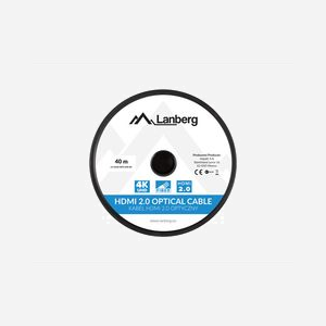 Câble HDMI Lanberg 40m, HDMI Type A, v2.0, 3D, 18 Gbit/s, ARC, HDR, 144Hz, Contacts Or, Noir/Argent, Conforme CE/RoHS, Réf: CA-HDMI-20FB-0400-BK - Miniature 3