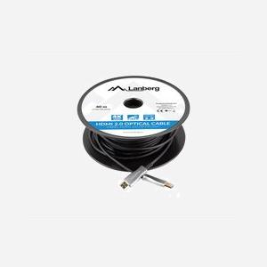 Câble HDMI Lanberg 40m, HDMI Type A, v2.0, 3D, 18 Gbit/s, ARC, HDR, 144Hz, Contacts Or, Noir/Argent, Conforme CE/RoHS, Réf: CA-HDMI-20FB-0400-BK - Miniature 4