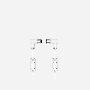 Câble Coaxial Hama 00205056 - 1.5m, Connecteurs Coaxial Femelle-Femelle, Droit/Droit, Blindage 90dB, Blanc - Miniature 1