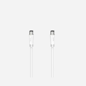 Câble coaxial Hama 00205045 1.5m Blanc, connecteurs Coaxial mâle (droit) vers Coaxial femelle (droit), 75 Ohm, gain 90 dB, 1 pièce - Miniature 1