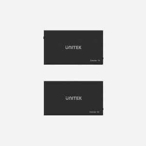 UNITEK V100A : Émetteur réseau HDMI Cat6, portée 60m, RJ-45, 5V 1A, dimensions 81x43x22mm, indicateur d'état, adaptateur secteur inclus, kit de 2 pièces. - Miniature 3