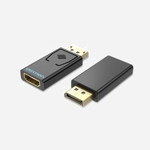 Vention HBKB0 Adaptateur DP Mâle vers HDMI Femelle, 1920x1080 60Hz, Contacts Or, ABS Noir, Compatible Windows/macOS/Linux, Plug & Play, 23.1x40.1x8.9mm