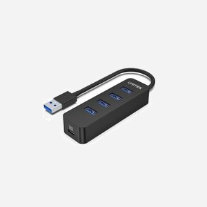 UNITEK uHUB Q4 Hub USB 3.2 Gen 1 Type-A et Type-C Noir, 4 Ports Type-A, 1 Port Type-C, 5000 Mbit/s, Boîtier ABS, Alimentation USB 5V/2A - Miniature 1