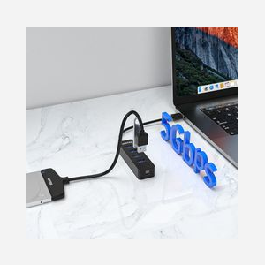 UNITEK uHUB Q4 Hub USB 3.2 Gen 1 Type-A et Type-C Noir, 4 Ports Type-A, 1 Port Type-C, 5000 Mbit/s, Boîtier ABS, Alimentation USB 5V/2A - Miniature 4