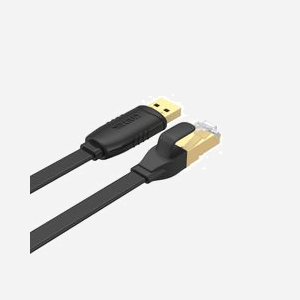 UNITEK Y-SP02001B Adaptateur Réseau USB Type-A vers RJ-45 18m, contacts plaqués or, câble plat PVC, AWG 26, Noir, Plug and Play, blindage connecteur - Miniature 2