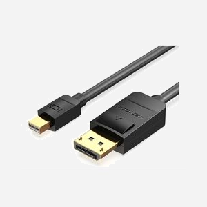 Vention HAGBH : Câble DisplayPort mâle vers HDMI mâle 2m, résolution max 3840x2160 30Hz, contacts plaqués or, cuivre étamé, AWG 30, gaine PVC, noir