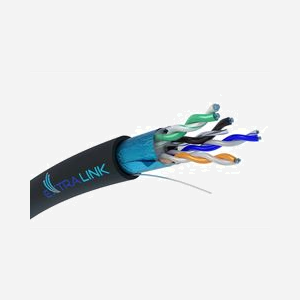 Extralink Câble Réseau CAT5E FTP (F/UTP) Extérieur Gélifié 305m Cuivre, 250MHz, Gaine PE, -50°C à 60°C, Noir, EX.17092 - Miniature 1