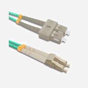 Câble Fibre Optique Qoltec 54351 - 5m OM4 LC/SC 50/125µm Multimode Duplex LSZH Vert - Connecteurs Mâle UPC - Diamètre Câble 3mm - Miniature 1