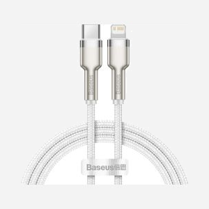 Baseus Cafule KBCACLI201WH : Câble 1m Lightning vers USB-C 480 Mbit/s, connecteurs mâle/mâle droit, blanc - 1 pièce