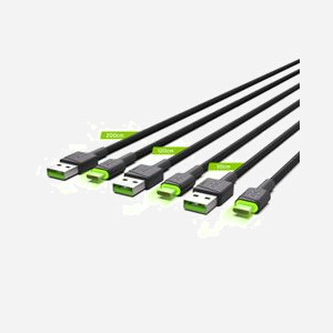 Green Cell KABGCSET01 : Câble USB 2.0 2m USB-A vers USB-C Noir - Transfert 480 Mbit/s, Puissance USB 2.4A, Connecteurs mâles droits, Set de 3 - Miniature 3