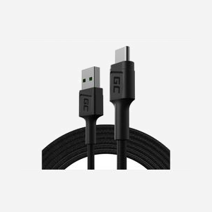 Green Cell KABGC19 Câble USB 2.0 Noir 2m, USB A vers USB C, 480 Mbit/s, Compatible Samsung S20/Xiaomi Mi10/Huawei P30 Pro/Nintendo Switch