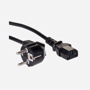 Akyga AK-PC-06C Câble d'Alimentation 3m CEE7/7 vers IEC C13 250V/10A Noir, Conformité CE, RoHS, REACH pour ATX, ITX, et appareils IEC C13